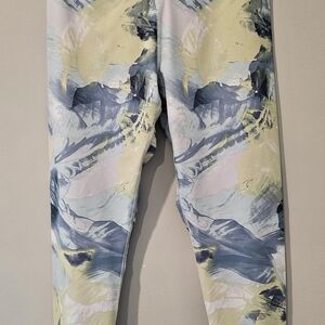 Green and Blue Abstract Pattern Leggings